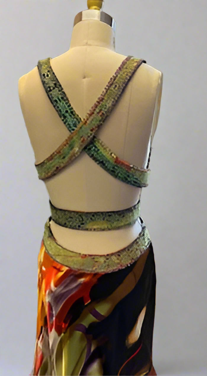 Back Interest Evening Gown - Size L tall (fits Missy size 12)