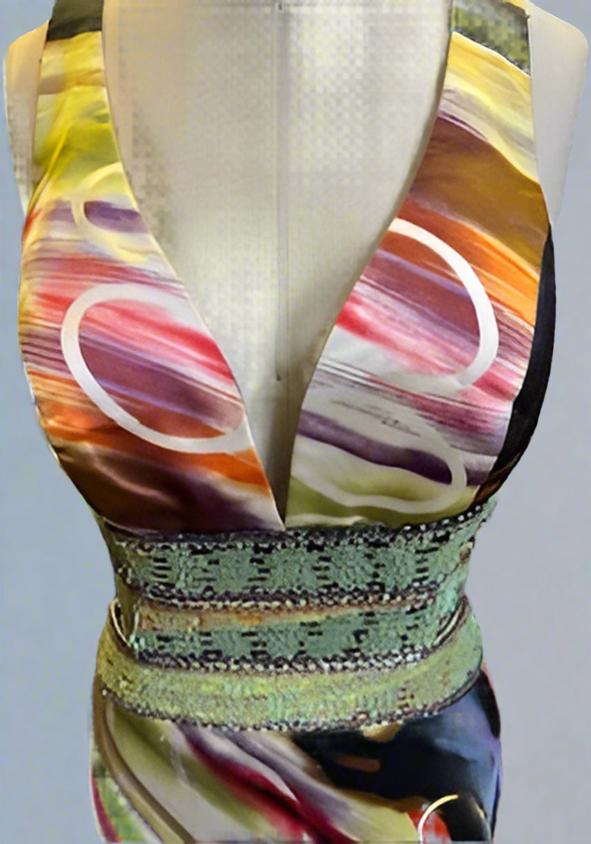 Back Interest Evening Gown - Size L tall (fits Missy size 12)