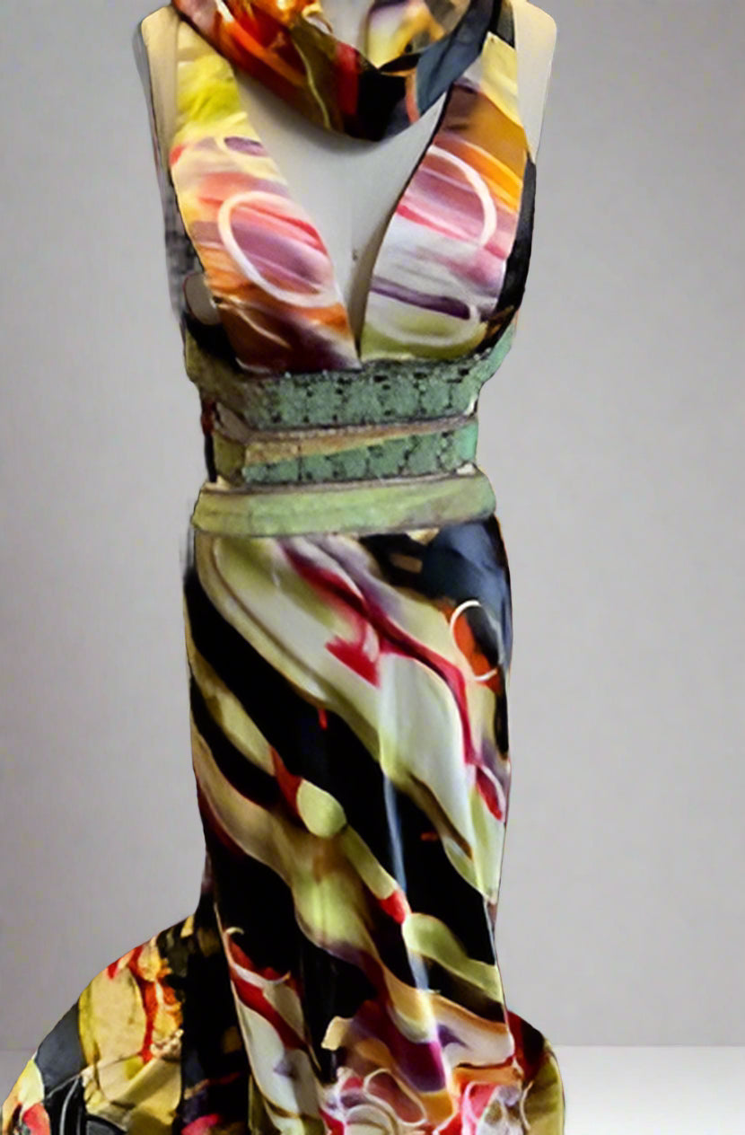 Back Interest Evening Gown - Size L tall (fits Missy size 12)